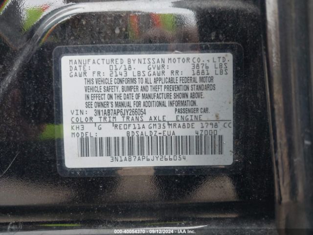 Photo 8 VIN: 3N1AB7AP6JY266054 - NISSAN SENTRA 