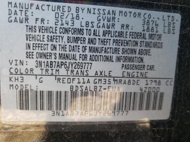 Photo 9 VIN: 3N1AB7AP6JY269777 - NISSAN SENTRA S 