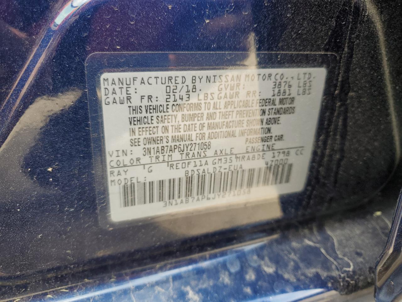 Photo 11 VIN: 3N1AB7AP6JY271058 - NISSAN SENTRA 