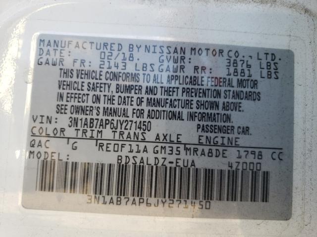 Photo 9 VIN: 3N1AB7AP6JY271450 - NISSAN SENTRA S 