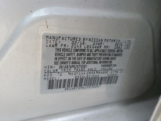 Photo 11 VIN: 3N1AB7AP6JY276261 - NISSAN SENTRA 