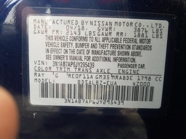 Photo 9 VIN: 3N1AB7AP6JY295439 - NISSAN SENTRA S 