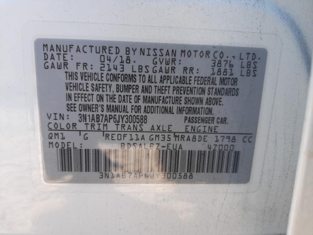 Photo 9 VIN: 3N1AB7AP6JY300588 - NISSAN SENTRA S 