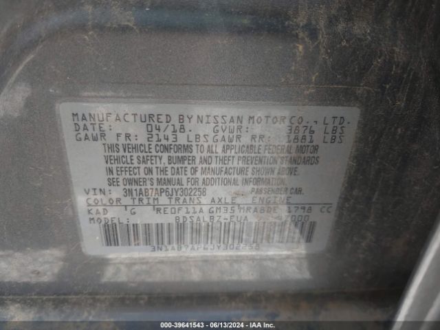 Photo 8 VIN: 3N1AB7AP6JY302258 - NISSAN SENTRA 