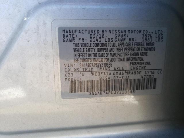 Photo 11 VIN: 3N1AB7AP6JY310585 - NISSAN SENTRA 