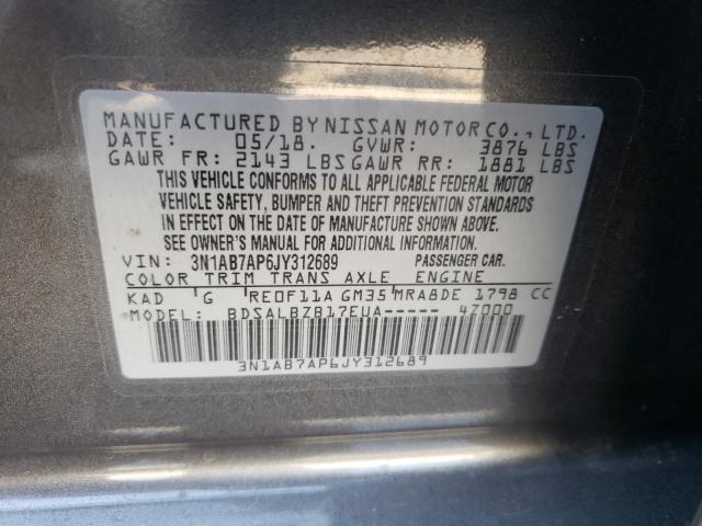 Photo 9 VIN: 3N1AB7AP6JY312689 - NISSAN SENTRA S 