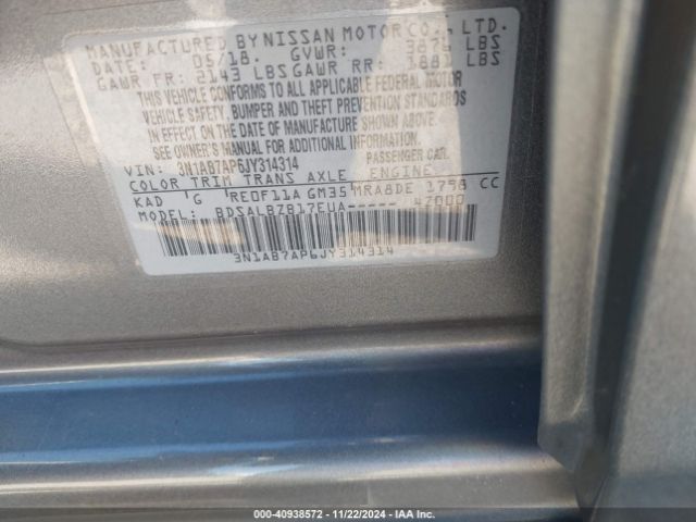 Photo 8 VIN: 3N1AB7AP6JY314314 - NISSAN SENTRA 