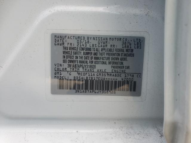 Photo 9 VIN: 3N1AB7AP6JY318928 - NISSAN SENTRA 