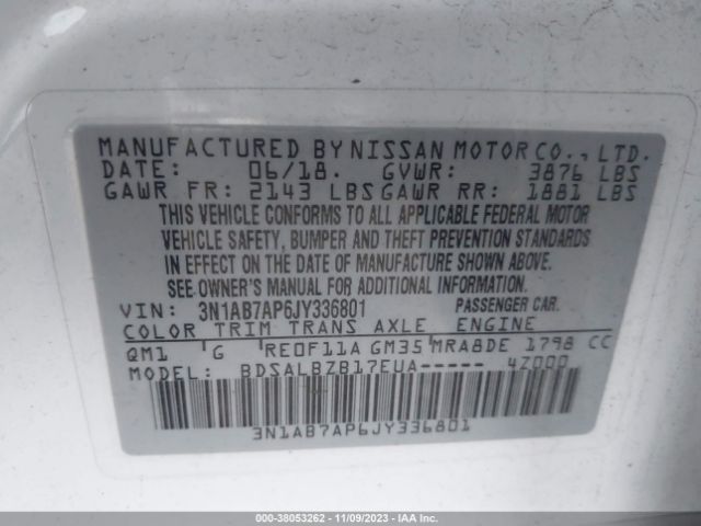 Photo 8 VIN: 3N1AB7AP6JY336801 - NISSAN SENTRA 