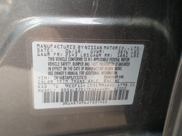 Photo 9 VIN: 3N1AB7AP6JY337415 - NISSAN SENTRA S 