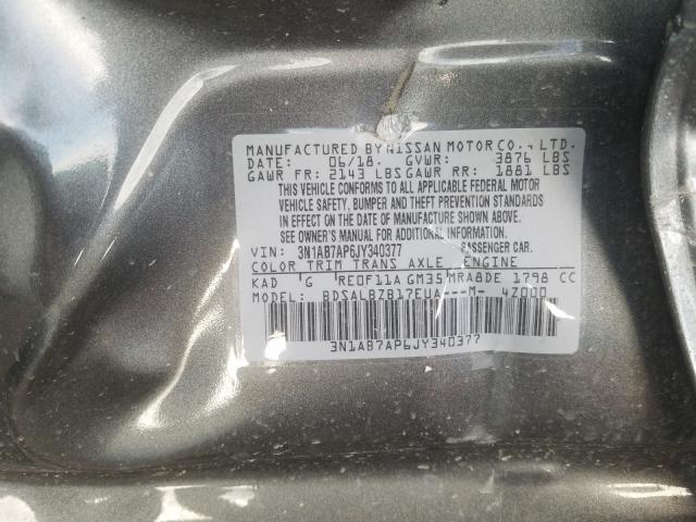 Photo 9 VIN: 3N1AB7AP6JY340377 - NISSAN SENTRA S 