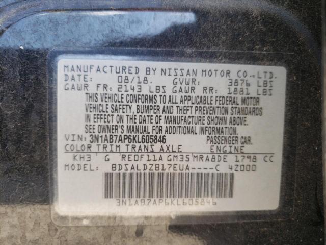 Photo 9 VIN: 3N1AB7AP6KL605846 - NISSAN SENTRA S 