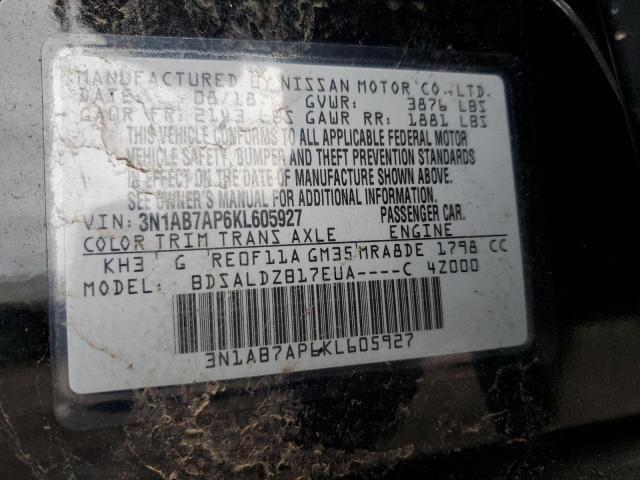 Photo 12 VIN: 3N1AB7AP6KL605927 - NISSAN SENTRA S 