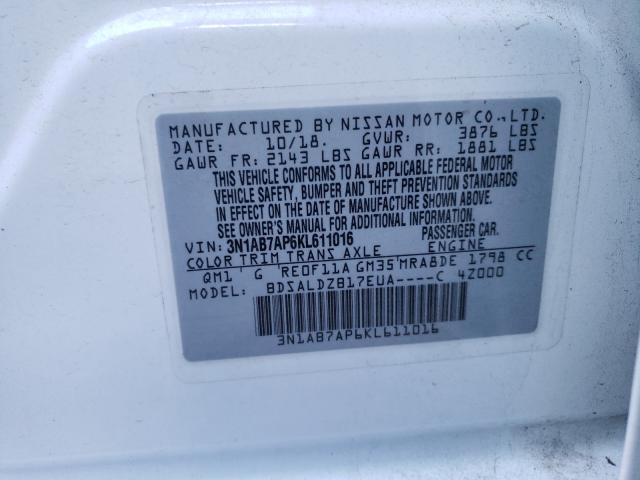 Photo 9 VIN: 3N1AB7AP6KL611016 - NISSAN SENTRA S 