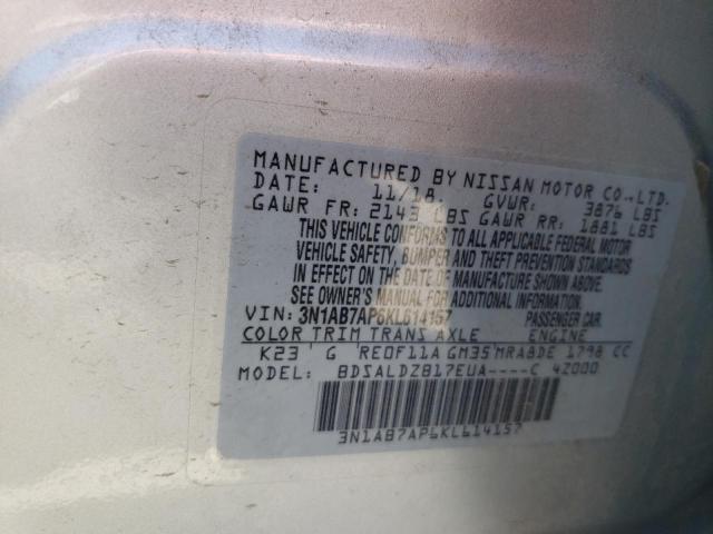 Photo 11 VIN: 3N1AB7AP6KL614157 - NISSAN SENTRA S 