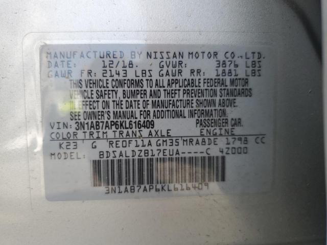 Photo 11 VIN: 3N1AB7AP6KL616409 - NISSAN SENTRA S 