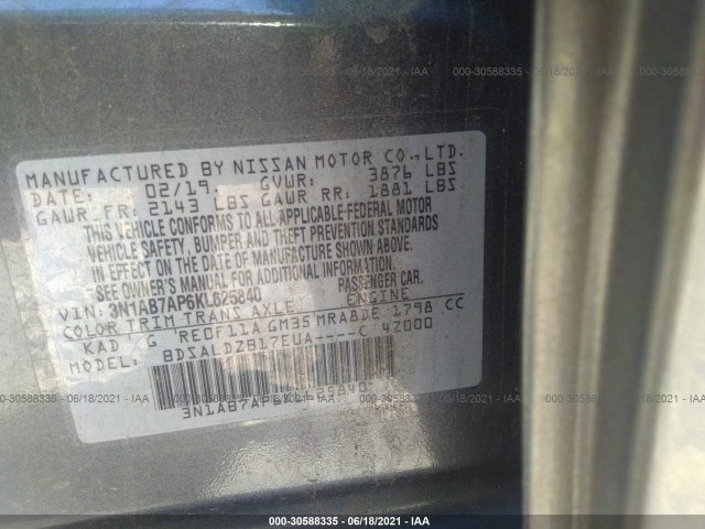 Photo 8 VIN: 3N1AB7AP6KL625840 - NISSAN SENTRA 