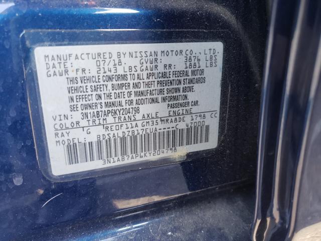 Photo 9 VIN: 3N1AB7AP6KY204798 - NISSAN SENTRA S 