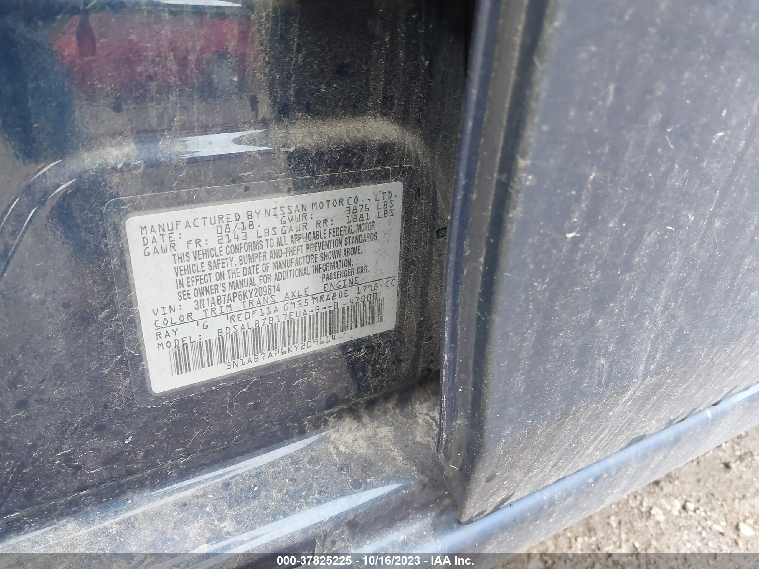 Photo 8 VIN: 3N1AB7AP6KY209614 - NISSAN SENTRA 