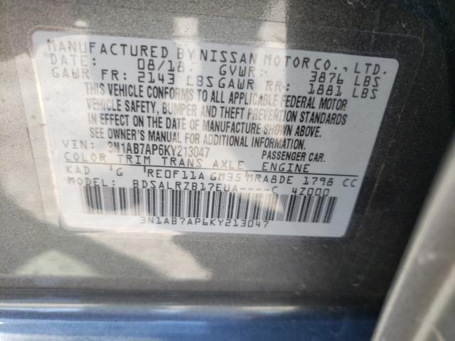 Photo 9 VIN: 3N1AB7AP6KY213047 - NISSAN SENTRA S 