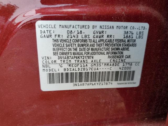 Photo 11 VIN: 3N1AB7AP6KY217874 - NISSAN SENTRA S 