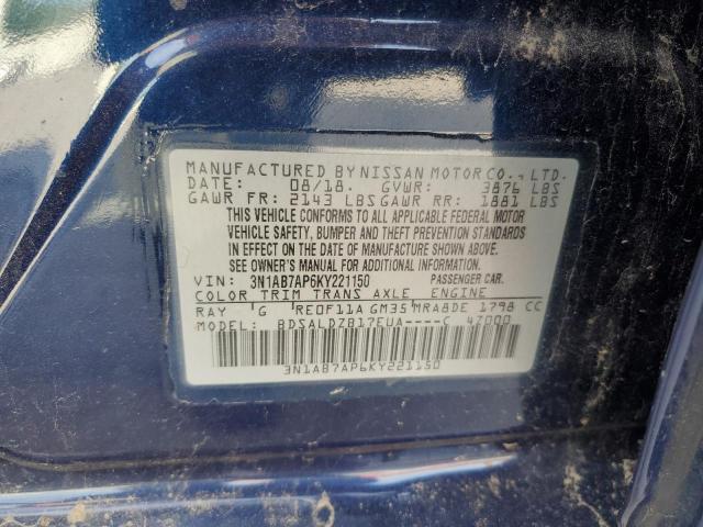 Photo 12 VIN: 3N1AB7AP6KY221150 - NISSAN SENTRA S 