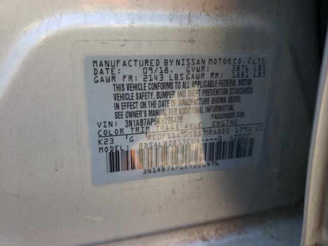 Photo 9 VIN: 3N1AB7AP6KY226476 - NISSAN SENTRA S 