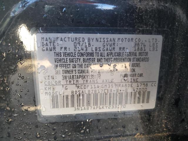 Photo 12 VIN: 3N1AB7AP6KY233170 - NISSAN SENTRA 