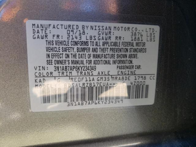 Photo 12 VIN: 3N1AB7AP6KY234349 - NISSAN SENTRA 