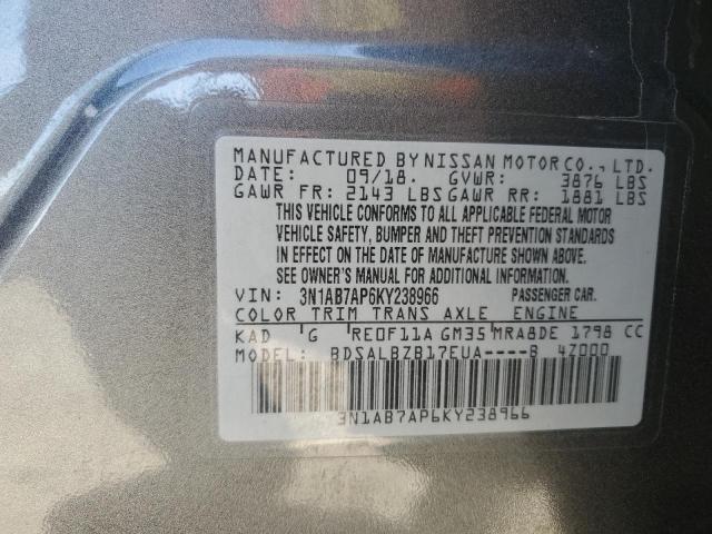 Photo 11 VIN: 3N1AB7AP6KY238966 - NISSAN SENTRA 