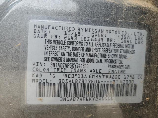 Photo 11 VIN: 3N1AB7AP6KY241611 - NISSAN SENTRA 