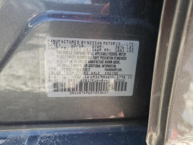 Photo 9 VIN: 3N1AB7AP6KY243617 - NISSAN SENTRA S 