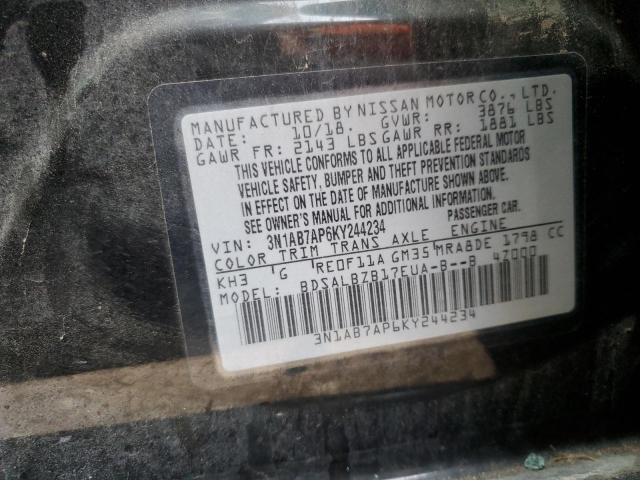 Photo 12 VIN: 3N1AB7AP6KY244234 - NISSAN SENTRA 