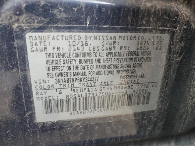 Photo 12 VIN: 3N1AB7AP6KY244377 - NISSAN SENTRA S 