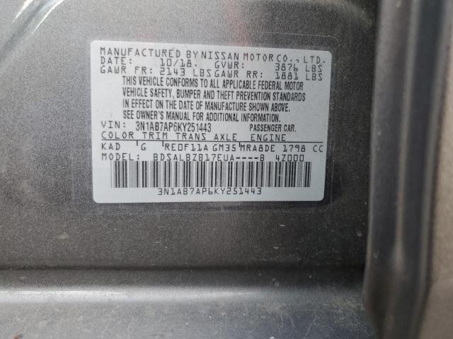 Photo 11 VIN: 3N1AB7AP6KY251443 - NISSAN SENTRA 