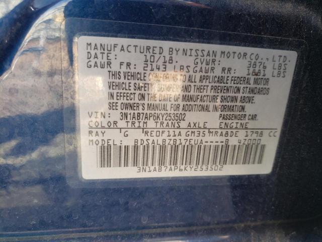 Photo 12 VIN: 3N1AB7AP6KY253502 - NISSAN SENTRA 