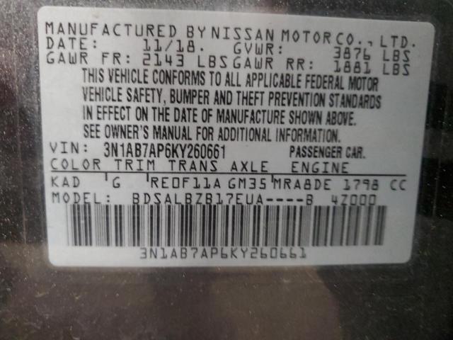 Photo 12 VIN: 3N1AB7AP6KY260661 - NISSAN SENTRA 