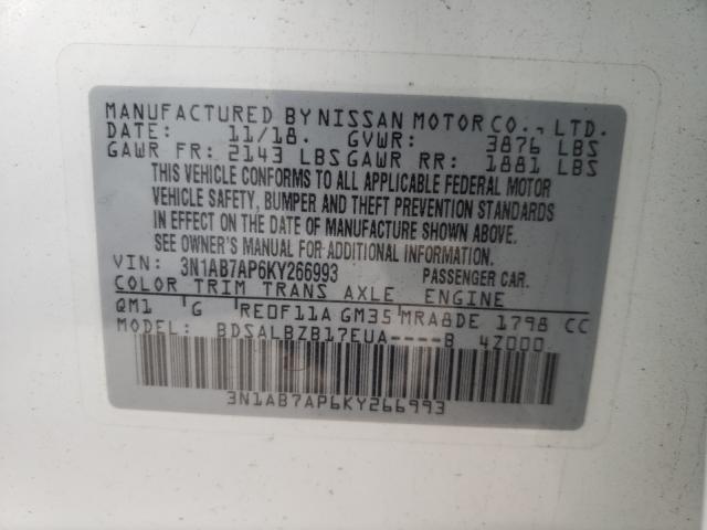 Photo 9 VIN: 3N1AB7AP6KY266993 - NISSAN SENTRA S 