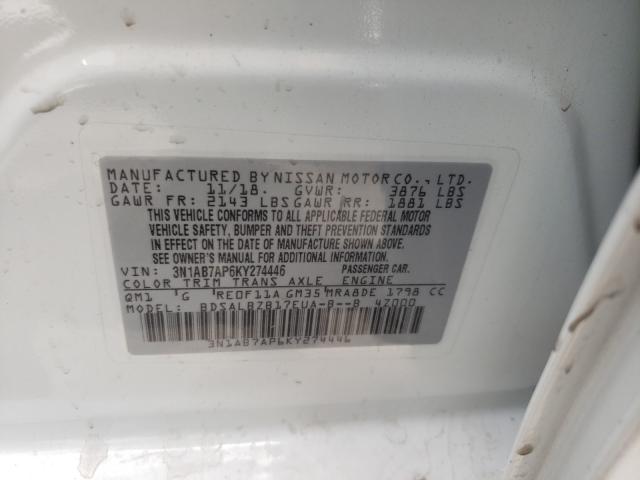 Photo 9 VIN: 3N1AB7AP6KY274446 - NISSAN SENTRA S 