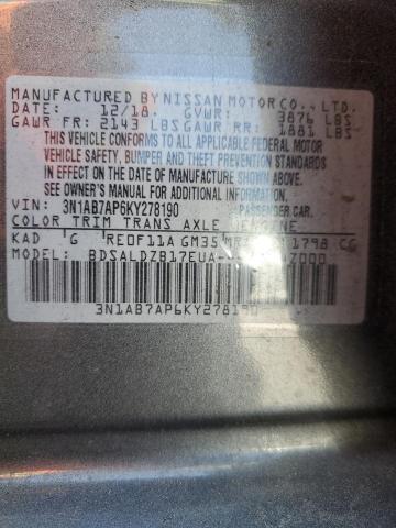 Photo 9 VIN: 3N1AB7AP6KY278190 - NISSAN SENTRA S 