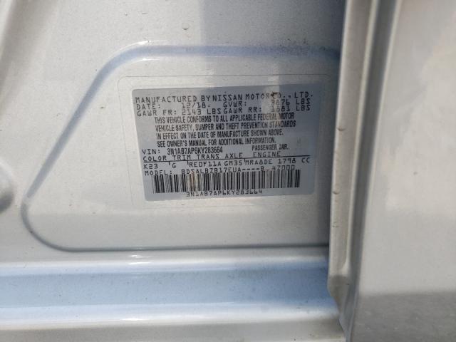 Photo 9 VIN: 3N1AB7AP6KY283664 - NISSAN SENTRA S 