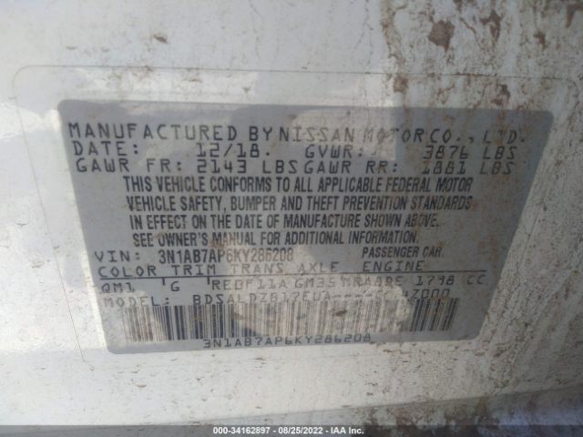 Photo 8 VIN: 3N1AB7AP6KY286208 - NISSAN SENTRA 