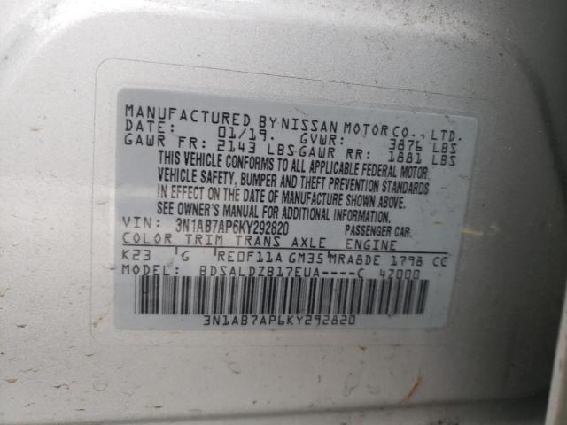 Photo 11 VIN: 3N1AB7AP6KY292820 - NISSAN SENTRA 