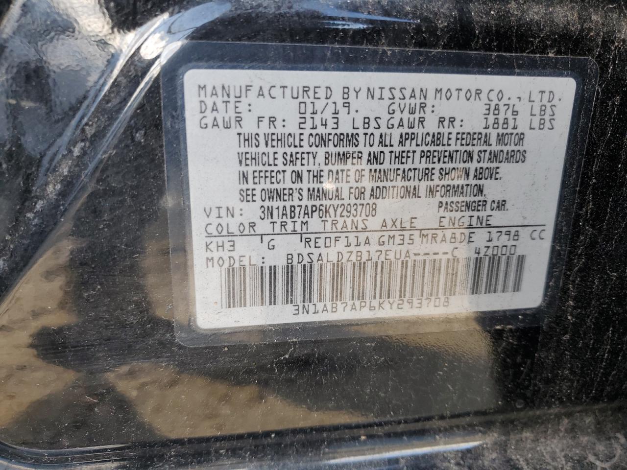 Photo 11 VIN: 3N1AB7AP6KY293708 - NISSAN SENTRA 