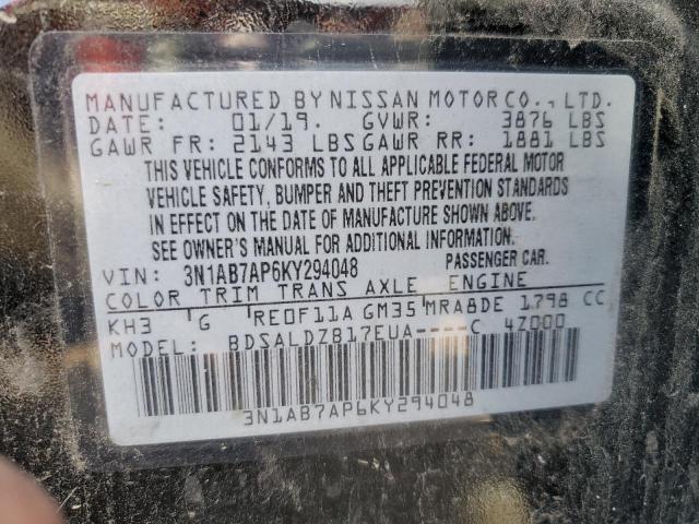 Photo 12 VIN: 3N1AB7AP6KY294048 - NISSAN SENTRA S 