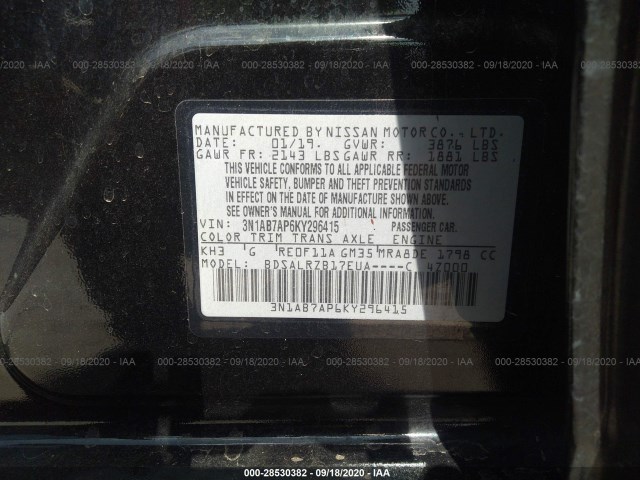 Photo 8 VIN: 3N1AB7AP6KY296415 - NISSAN SENTRA 