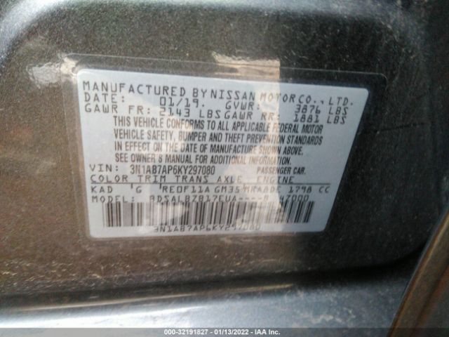 Photo 8 VIN: 3N1AB7AP6KY297080 - NISSAN SENTRA 