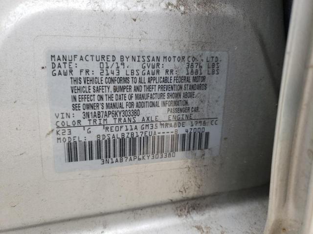 Photo 11 VIN: 3N1AB7AP6KY303380 - NISSAN SENTRA S 