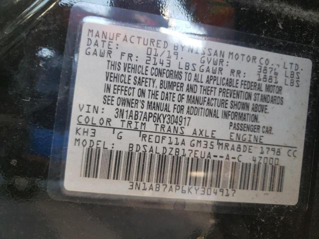 Photo 9 VIN: 3N1AB7AP6KY304917 - NISSAN SENTRA S 