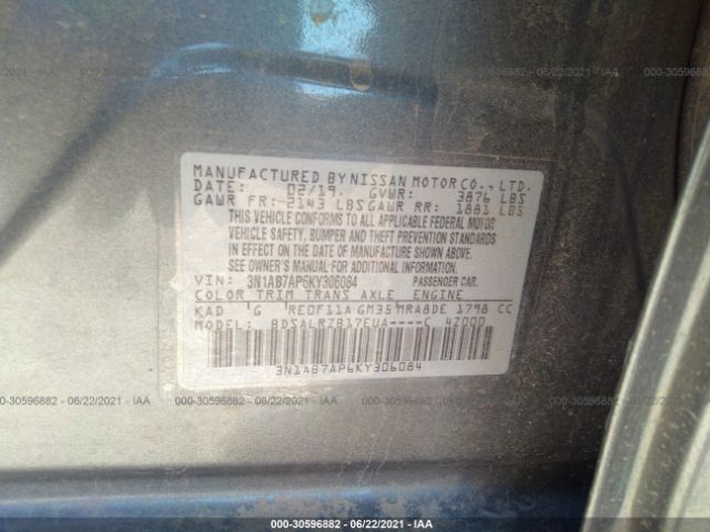 Photo 8 VIN: 3N1AB7AP6KY306084 - NISSAN SENTRA 